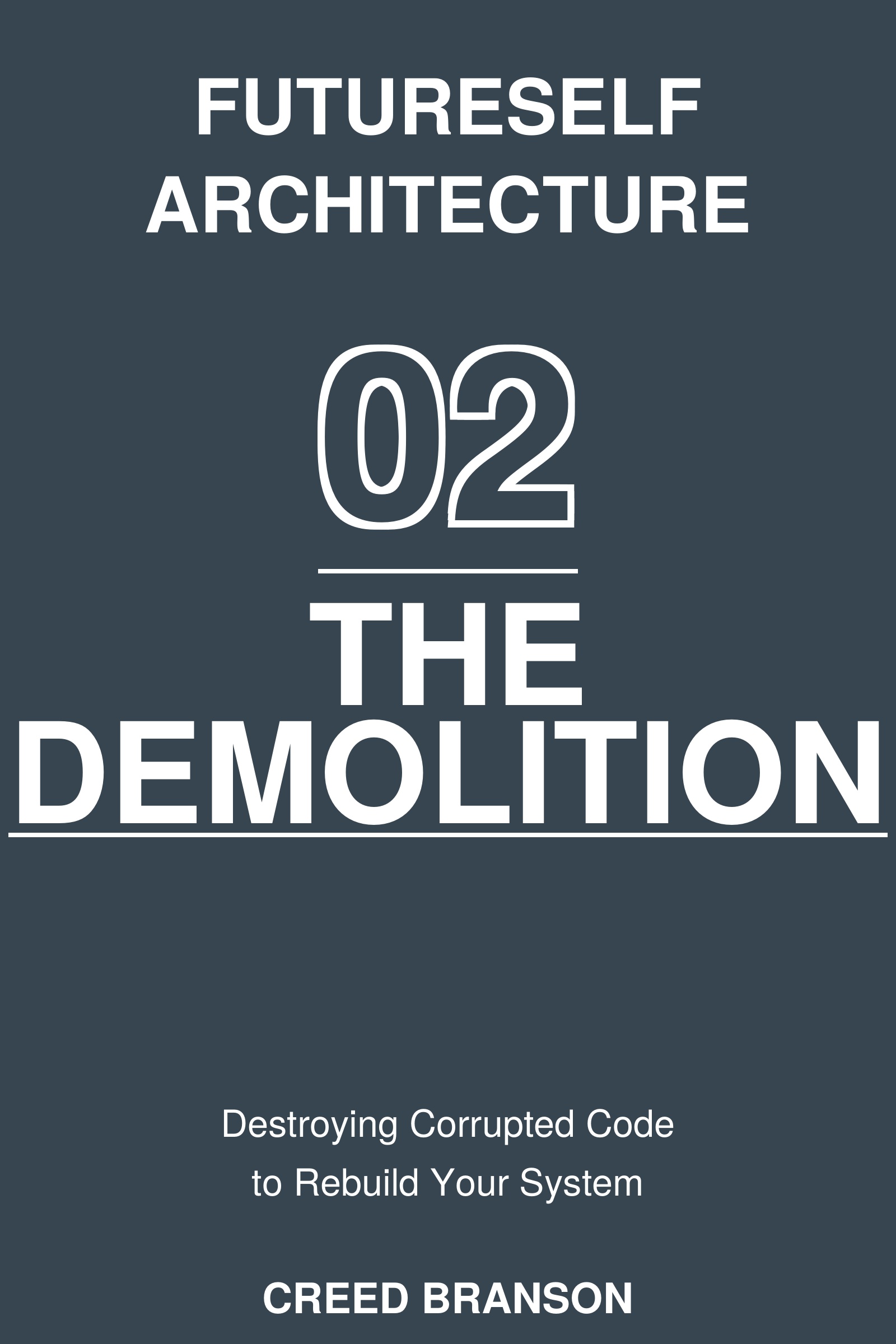 Text reading '02 THE DEMOLITION' on a dark background.